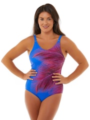 Seaspray Pink Florence Palm Classic Strap Tummy Control Swimsuit - Image 4 of 6
