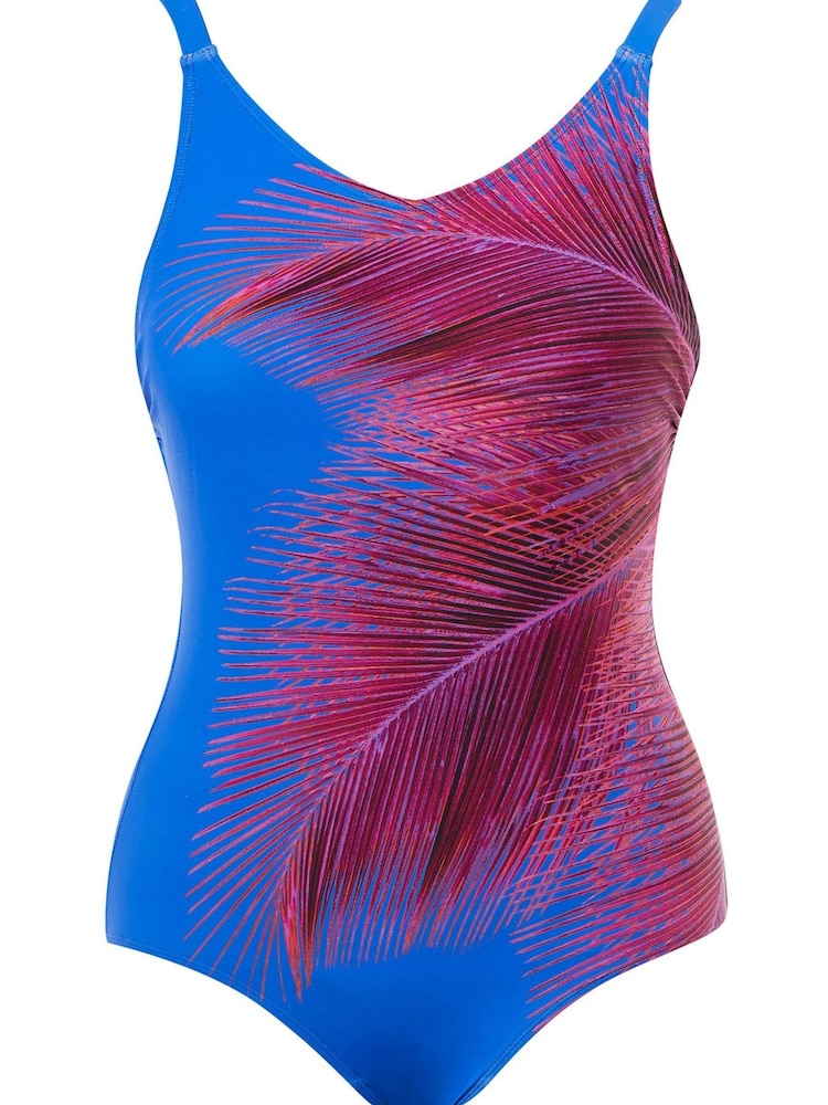 Seaspray Pink Florence Palm Classic Strap Tummy Control Swimsuit - Image 6 of 6