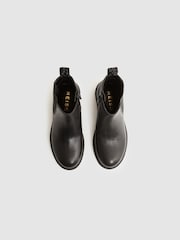 Reiss Black Mia Leather Sparkle Chelsea Boots - Image 3 of 5