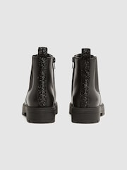 Reiss Black Mia Leather Sparkle Chelsea Boots - Image 4 of 5