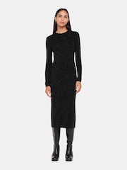 Whistles Black Sparkle Knit Annie Dress - Image 1 of 5