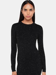 Whistles Black Sparkle Knit Annie Dress - Image 3 of 5