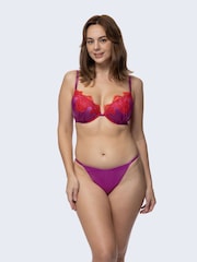 Dorina Fiesta Pink Eco Satin Push Up Plunge Bra - Image 1 of 3