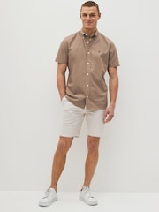 Stone Natural Slim Fit Short Sleeve Oxford Shirt - Image 2 of 6