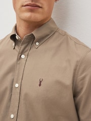 Stone Natural Slim Fit Short Sleeve Oxford Shirt - Image 4 of 6