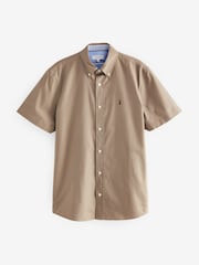 Stone Natural Slim Fit Short Sleeve Oxford Shirt - Image 6 of 6