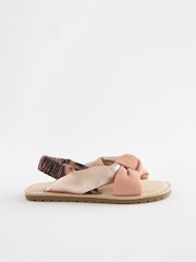 Rose Gold Leather Knotted Sandals - Image 2 of 5