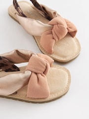 Rose Gold Leather Knotted Sandals - Image 3 of 5