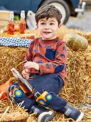 JoJo Maman Bébé Navy Blue Tractor Appliqué Knee Joggers With Pet In Pocket - Image 2 of 2