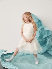 Mint Velvet White Tulle Bridesmaid Dress - Image 6 of 12