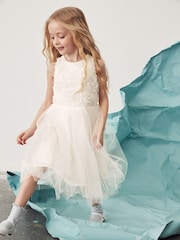 Mint Velvet White Tulle Bridesmaid Dress - Image 8 of 12
