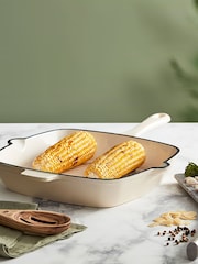 Barbary & Oak Cream 26cm Foundry Cast Iron Grill Pan - Image 1 of 8
