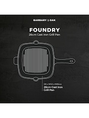 Barbary & Oak Cream 26cm Foundry Cast Iron Grill Pan - Image 7 of 8
