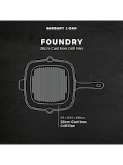 Barbary & Oak Cream 26cm Foundry Cast Iron Grill Pan - Image 9 of 12