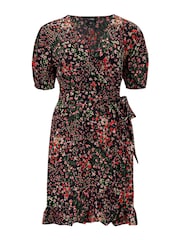 Pour Moi Black Red Kelly Woven Visc Dress - Image 4 of 5