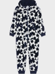 M&Co Blue Football Fleece Onesie - Image 1 of 3