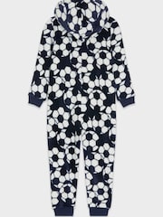 M&Co Blue Football Fleece Onesie - Image 2 of 3