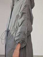 Grey Longline Shower Resistant Raincoat - Image 5 of 8