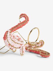 Nina Campbell Pink Hand Beaded Flamingo Napkin Rings - Image 4 of 4