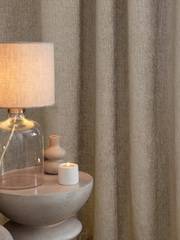 Natural Heavyweight Chenille Pencil Pleat Super Thermal Curtains - Image 5 of 7