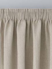 Natural Heavyweight Chenille Pencil Pleat Super Thermal Curtains - Image 6 of 7