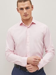 Pink Slim Fit Single Cuff Cotton Shirt - Image 1 of 6