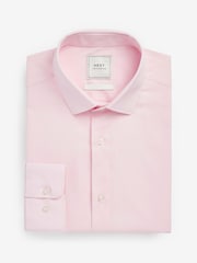 Pink Slim Fit Single Cuff Cotton Shirt - Image 4 of 6