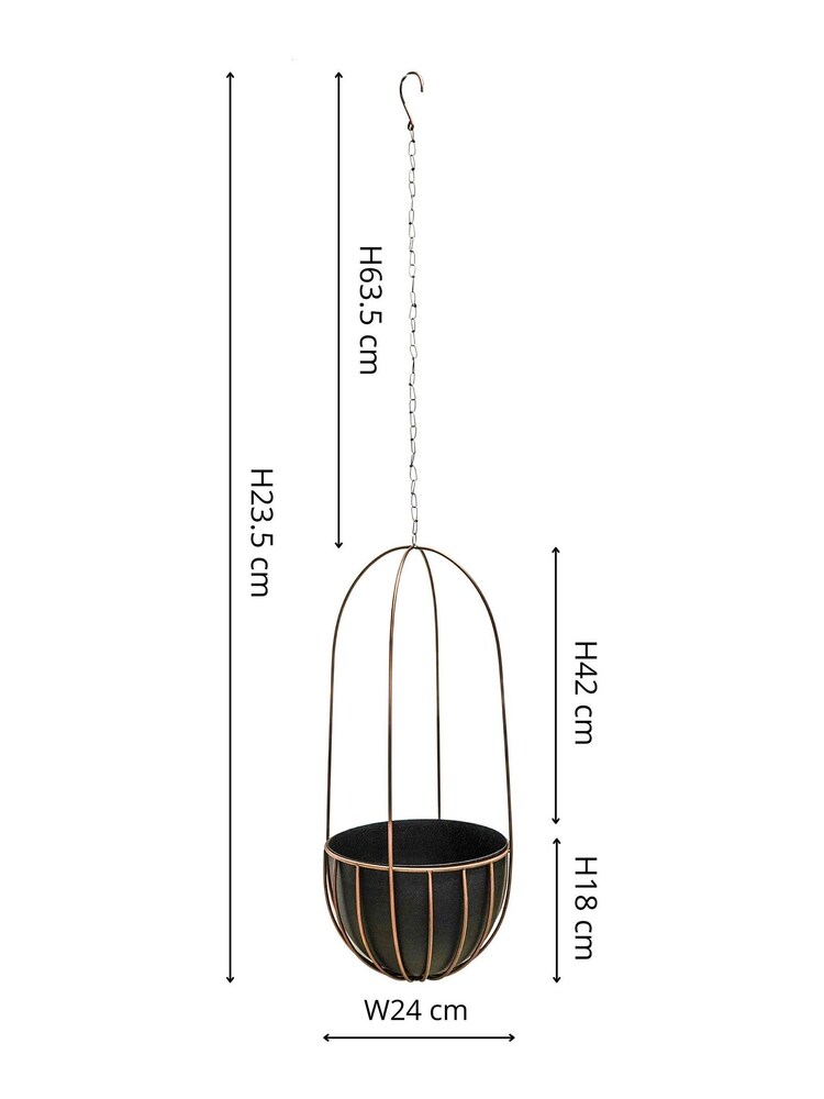 Ivyline Copper Garden Indoor Kensington Hanging Planter - Image 2 of 4