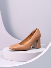 Camel Brown Forever Comfort® With Motionflex Square Toe Block Heel Shoes - Image 3 of 9