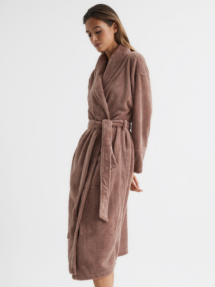 Reiss Mink Georgi Fluffy Bath Robe - Image 1 of 7