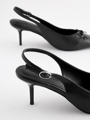 Black Forever Comfort Bow Slingback Heels - Image 6 of 7