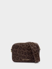 Katie Loxton Brown Suede Leopard Print Avery Leopard Small Cross-Body Bag - Image 1 of 4