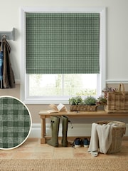Laura Ashley Green Gingham Made To Measure Roman Blinds - Image 1 of 6