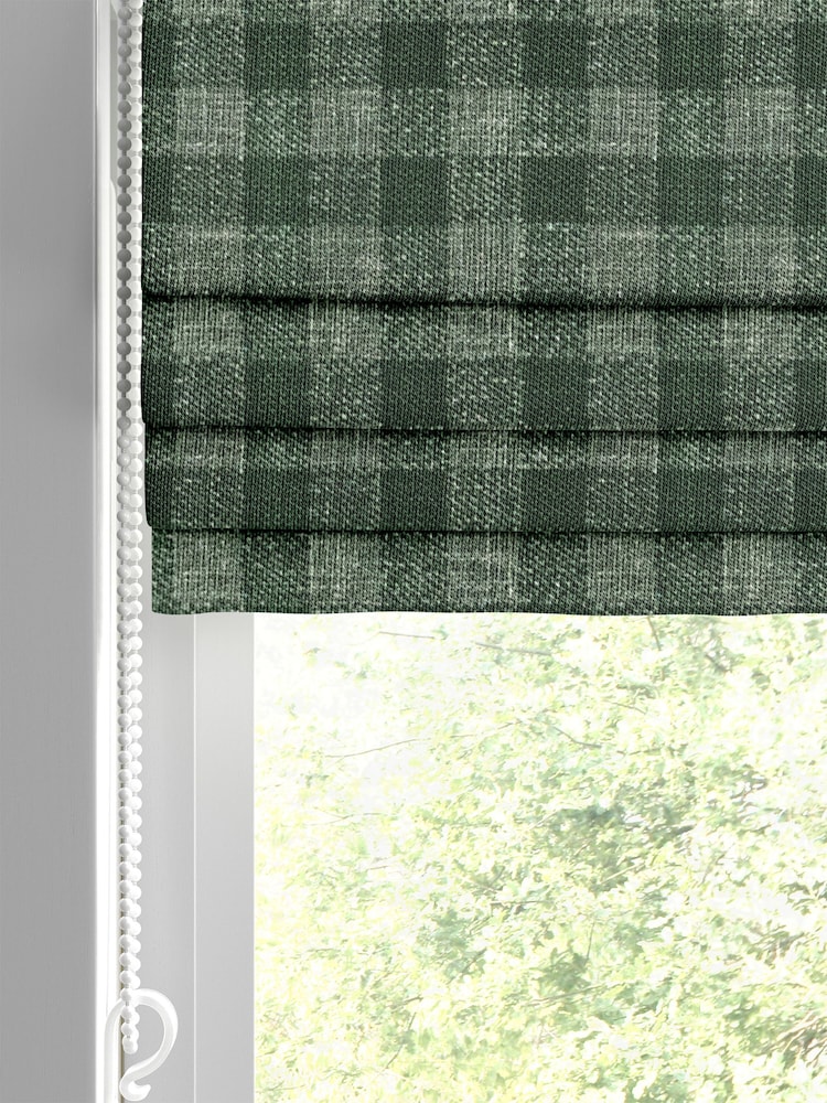 Laura Ashley Green Gingham Made To Measure Roman Blinds - Image 2 of 6
