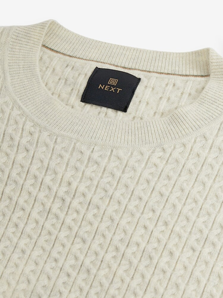Bone Neutral Regular Knitted Smart Textured Jumper - Image 7 of 7 Bone Neutral Regular Knitted Smart Textured Jumper - Image 7 of 7