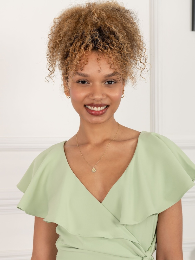 Jolie Moi Green Racele Ruffle Plunging Maxi Dress - Image 5 of 5 Jolie Moi Green Racele Ruffle Plunging Maxi Dress - Image 5 of 5