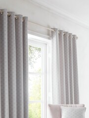 D&D Silver Tiffany Eyelet Curtains - Image 1 of 3