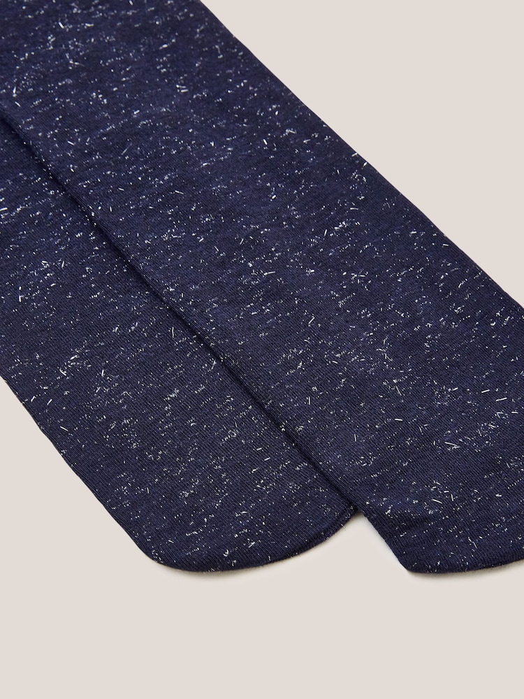White Stuff Blue Sparkle Sienna Tights - Image 2 of 3