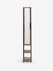 Natural Bronx Tall Boy Shelf Mirrored Storage Unit - Image 3 of 3