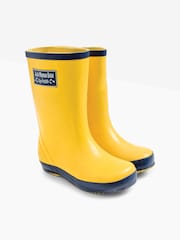 Желтый - JoJo Maman Bébé Contrast Trim Lined Wellies - Image 1 of 3