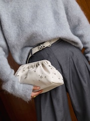 Katie Loxton White Paloma Studded Clutch Bag - Image 1 of 8