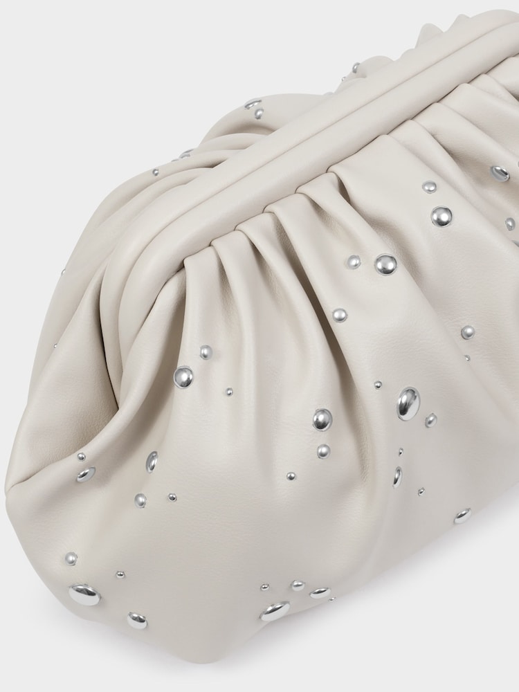 Katie Loxton White Paloma Studded Clutch Bag - Image 8 of 8 Katie Loxton White Paloma Studded Clutch Bag - Image 8 of 8