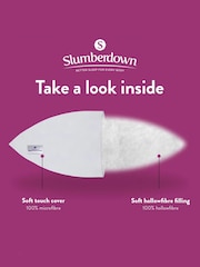 Slumberdown Set of 2 Medium Back Sleeper Feels Like Down White Pillows - Image 7 of 8