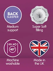 Slumberdown Set of 2 Medium Back Sleeper Feels Like Down White Pillows - Image 8 of 8