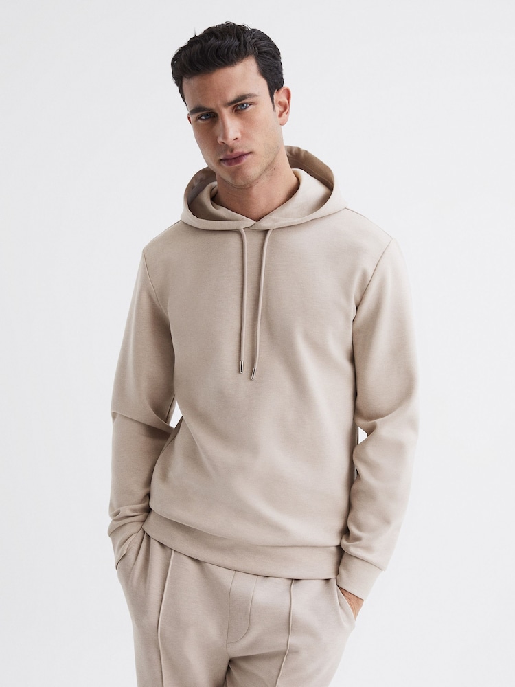Sweat à capuche en jersey interlock avec cordon de serrage Reiss Fabien - Image 1 of 6