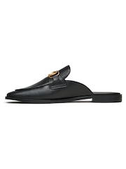 Another Sunday Slip On Black Loafers With Gold Buckle Detail - Image 3 of 5