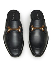 Another Sunday Slip On Black Loafers With Gold Buckle Detail - Image 4 of 5