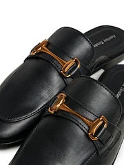 Another Sunday Slip On Black Loafers With Gold Buckle Detail - Image 5 of 5