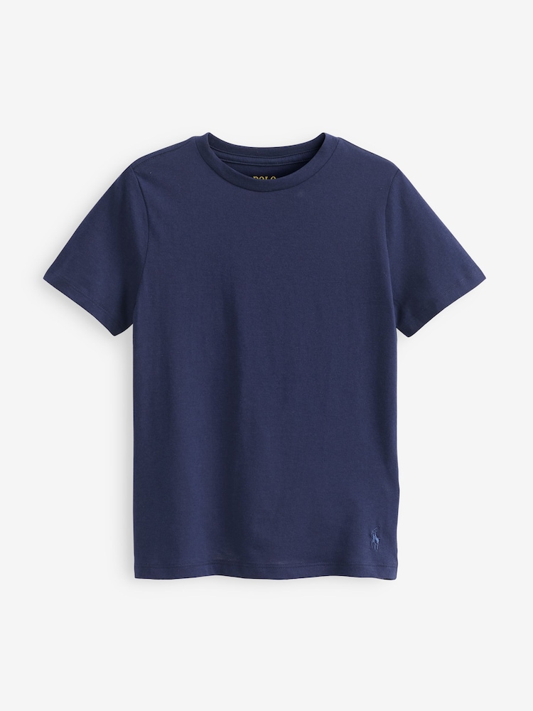 Marineblau - Polo Ralph Lauren – T-Shirts aus 100% Baumwolle mit Rundhals und Logo, 2er-Pack - Bild 3 von 3