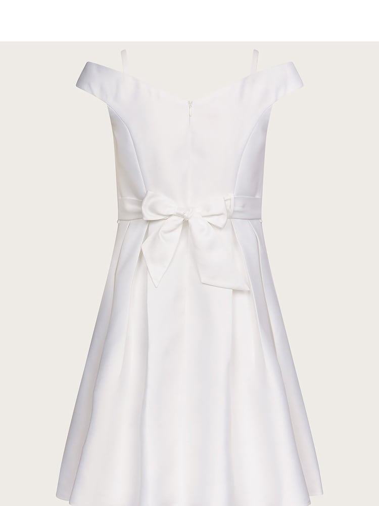 Monsoon Natural Duchess Twill Bardot Prom Dress - Image 1 of 3